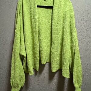 DAVI & DANI Lime Green Cardigan